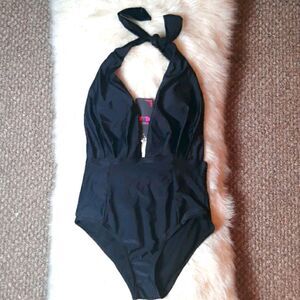 NWT 1 piece black bathing suit